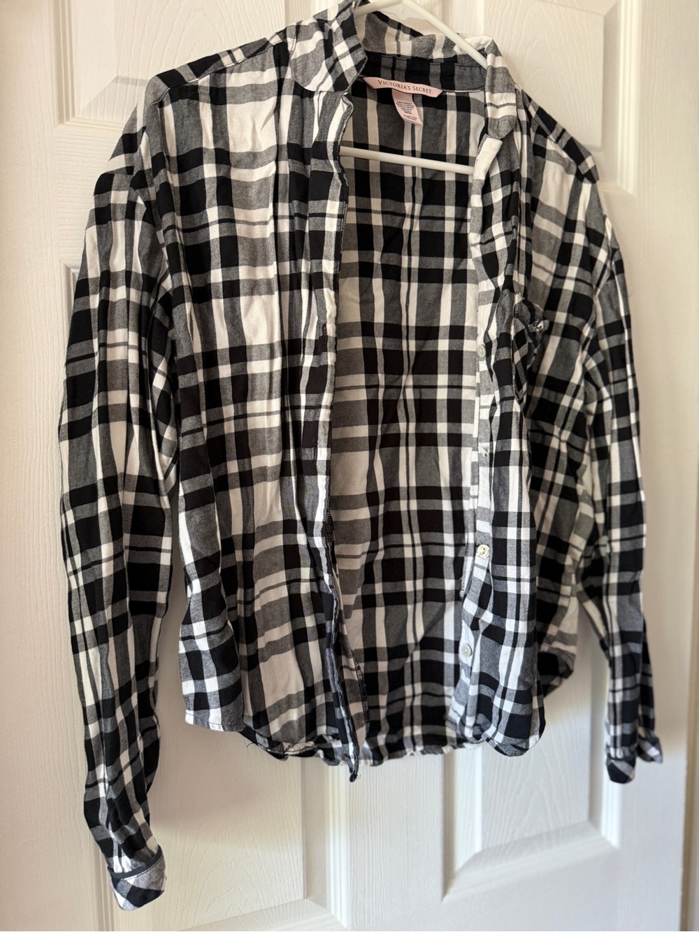 Victoria's Secret Black and White Plaid Shirt